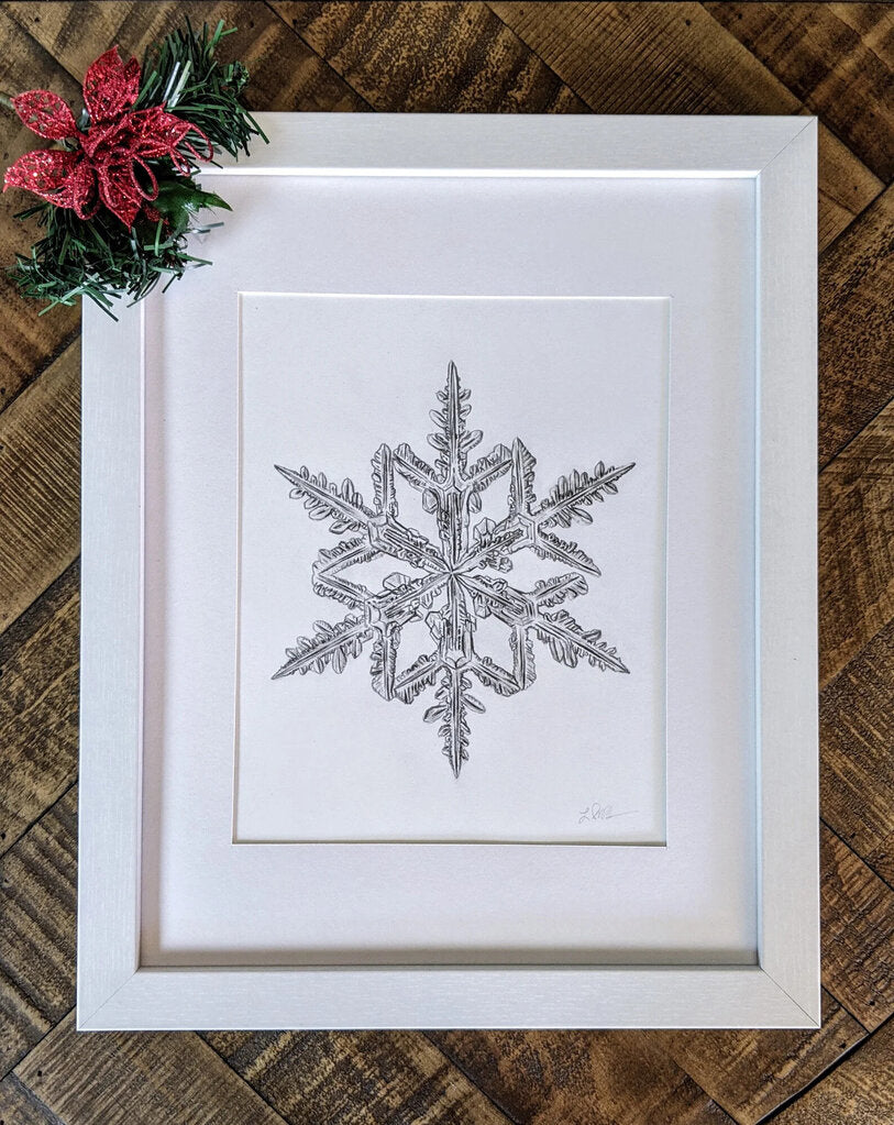 Charcoal Snowflake Art Print