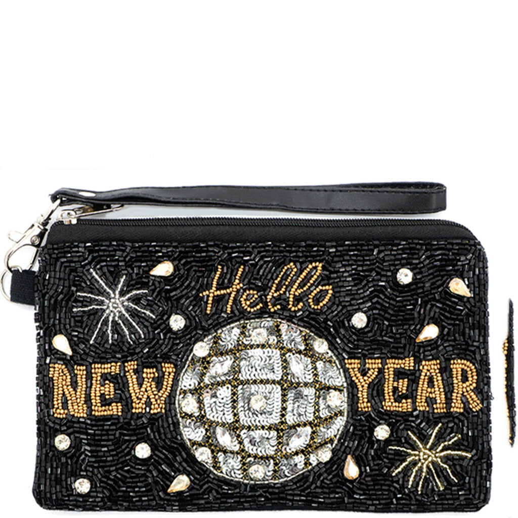 Seed Bead Hello New Years Coin Purse